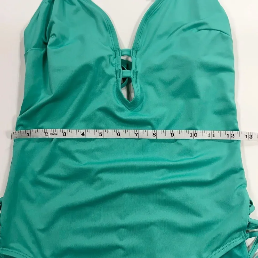 Laundry by Design Teal Halter One-Piece Swimsuit – Size M